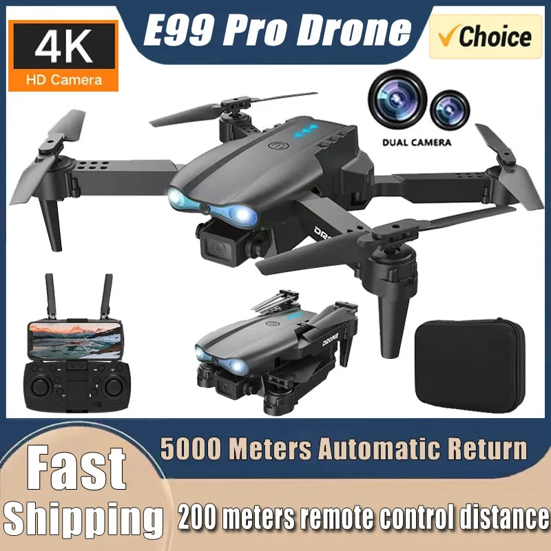 Drone Camera Wide Angle - 新型E99Pro RCドローン 4Kプロ仕様 広角デュアルHDカメラ搭載 折りたたみ式RCヘリコプター 5G