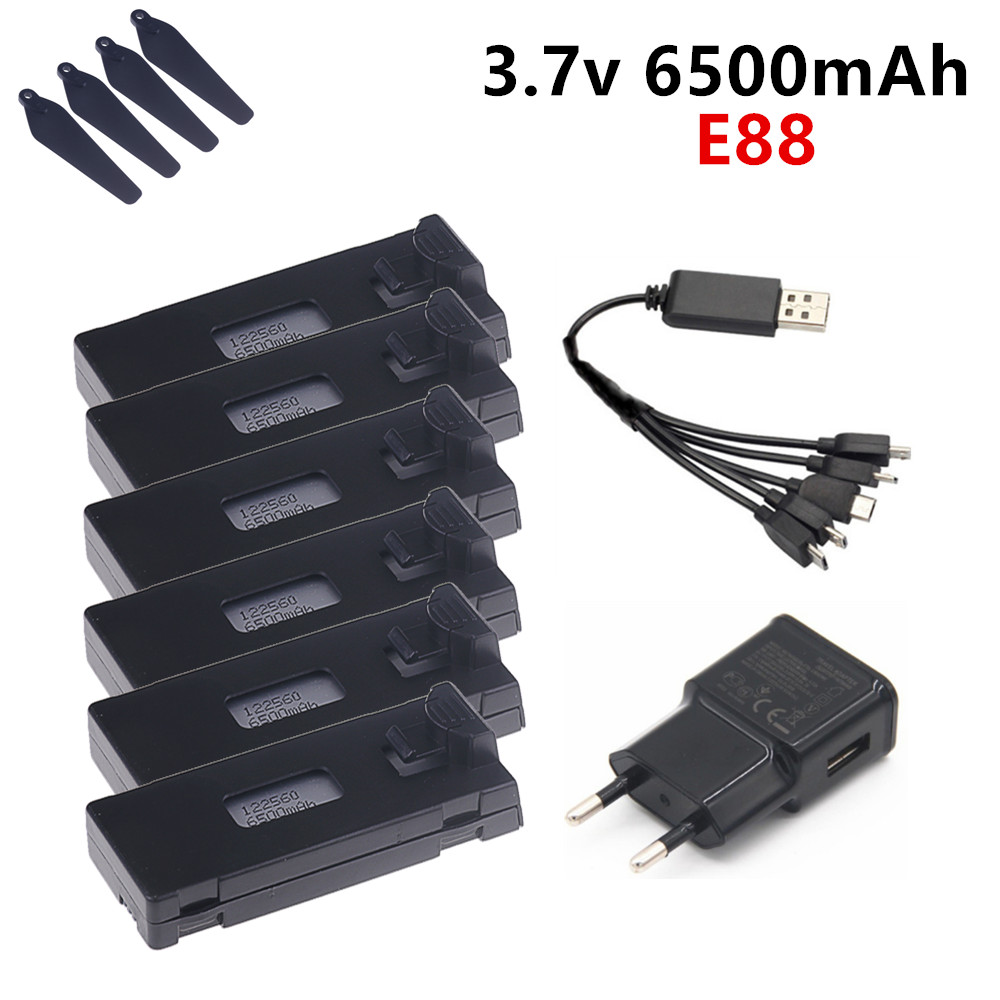 Eachine Drone E58 - 3.7V 6500mAhリポバッテリー E88 E88PRO E525 E99