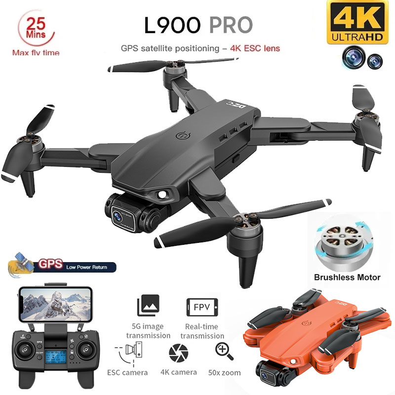 Drone Camera Wide Angle - 折りたたみ式ブラシレスドローンl900プロ,GPS, 4k,HD,デュアルカメラ,5g,wifi,rc,距離1.2km,ドローン