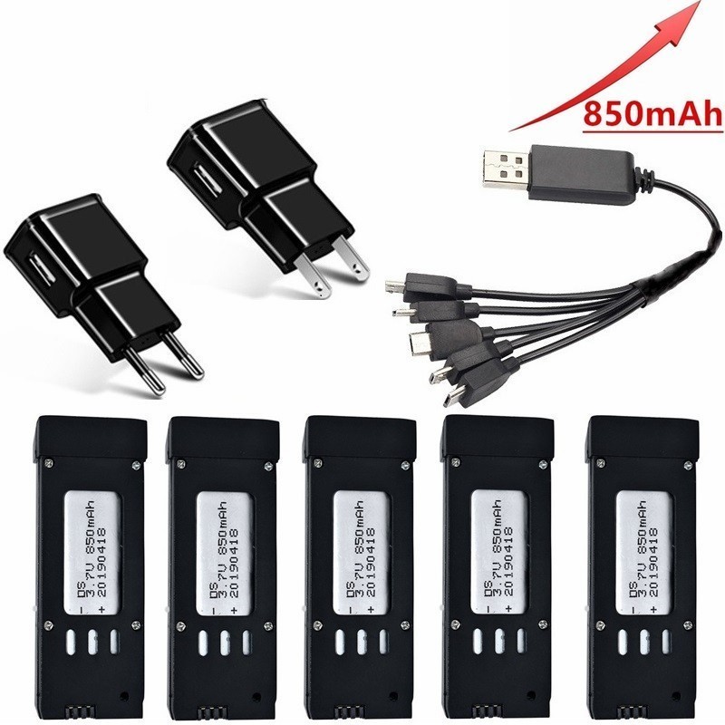 Eachine Drone E58 - Lipoバッテリー充電器セットe58 jy019 s168 rcクワッドコプター用3.7v 850mah 5-in-1スペアパーツ3.7v