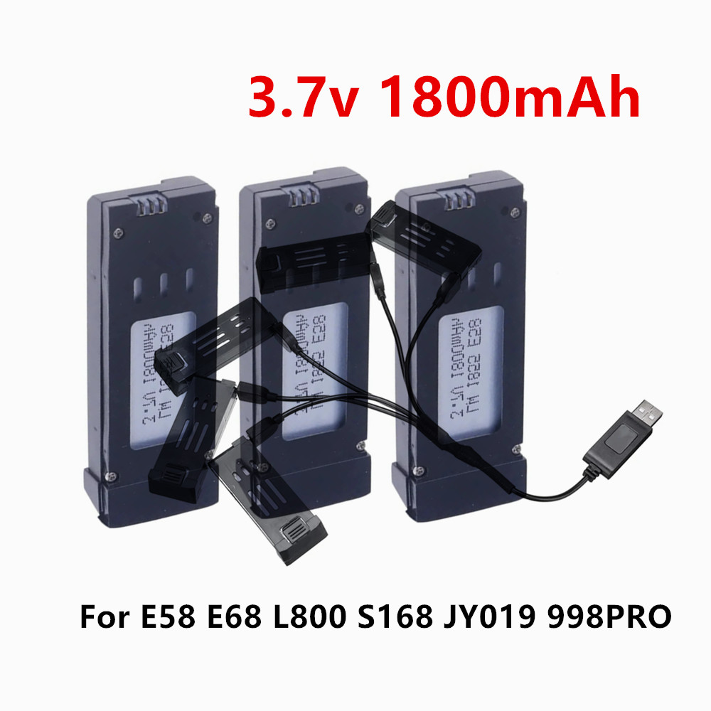 Eachine Drone E58 - 3.7V 1800mAh ドローンリチウムバッテリー E58 S168 L800