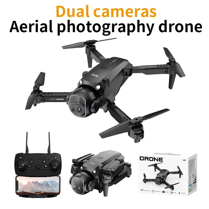 Drone Camera Lens - H20 ドローン：折りたたみ式リモコン付き四軸飛行玩具、デュアルレンズ設計＋オプティカルフローホバー＋六軸ジャイロ搭載