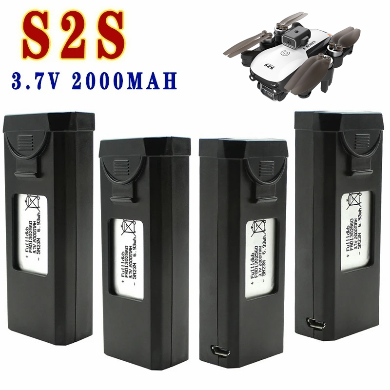 Eachine Drone E58 - ドローン用リチウム電池,3.7V, 2000mAh,s2sクワッドコプター用リポバッテリー,rcクワッドコプター,スペアパーツ,充電式