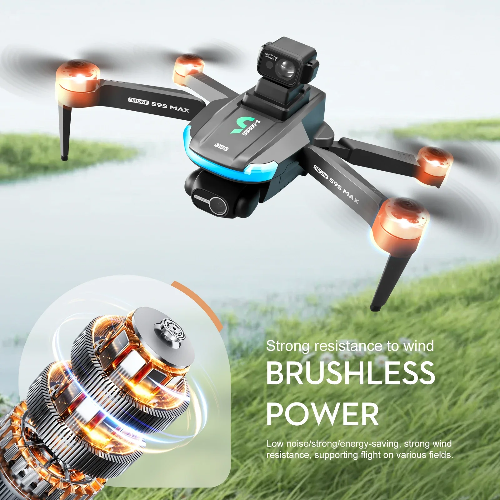 新しい S9S MAX ミニドローン 4K 2 軸 PTZ  - Drone Camera Wide Angle のレビューと価格