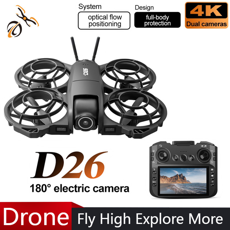 D26 ドローン 4K 空撮HD 180 °   カメラ付き - Drone Camera Lens のレビューと価格