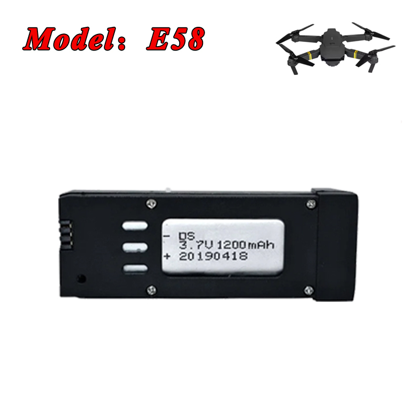 3.7V 1200mAh 1800mAh リポバッテリー E - Eachine Drone E58 のレビューと価格